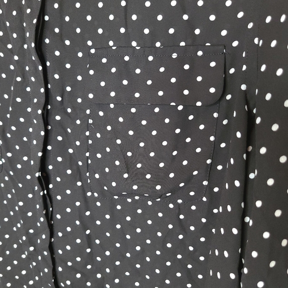 Who What Wear | Black Polka Dot Blouse sz med - Picture 4 of 7